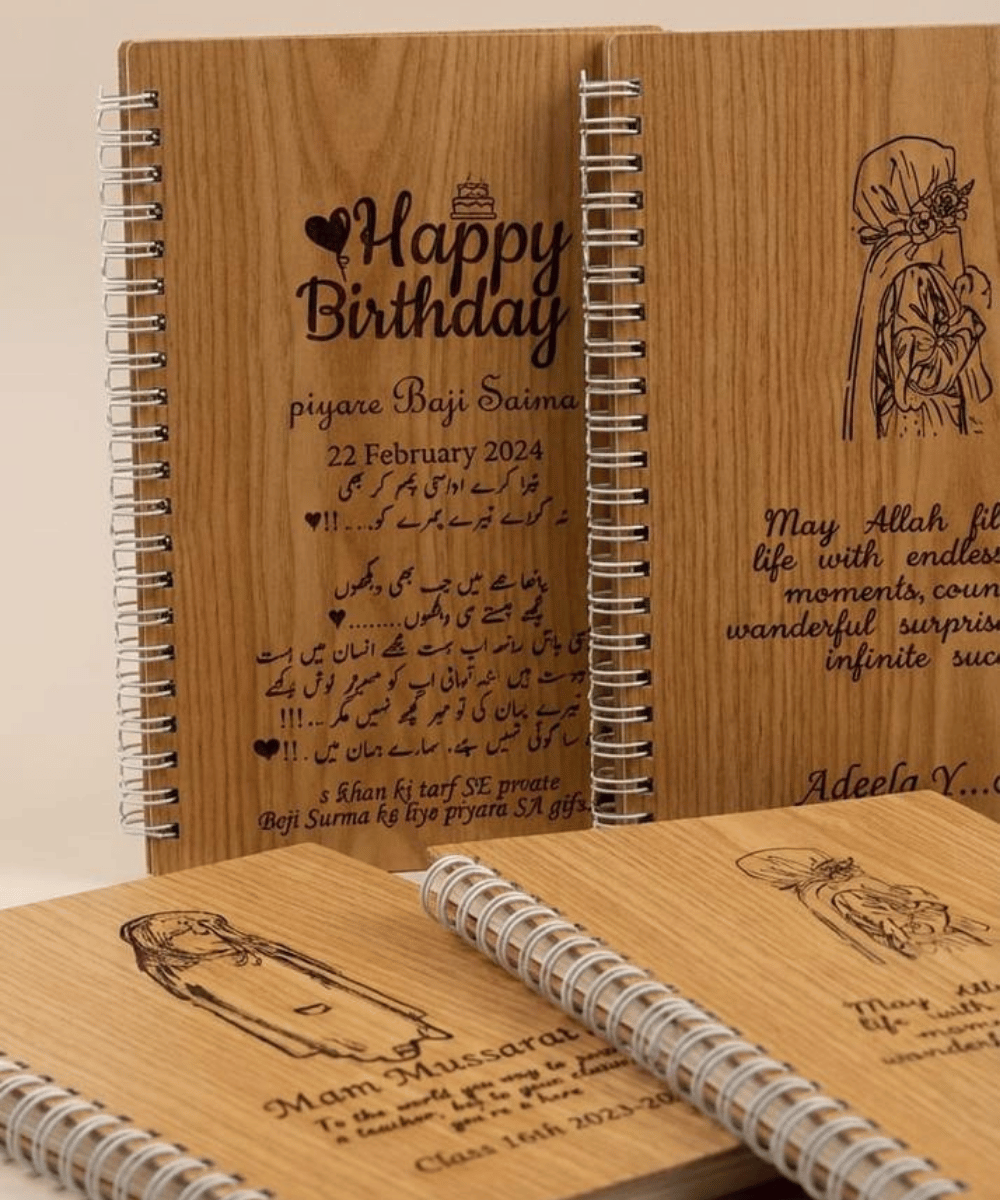 Personalized Birthday Gift Notebook – Custom Name & Quote Engraved