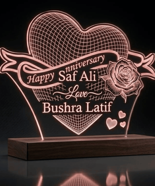 Personalized Anniversary Heart Lamp