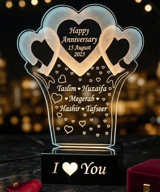 Custom Family Heart Lamp