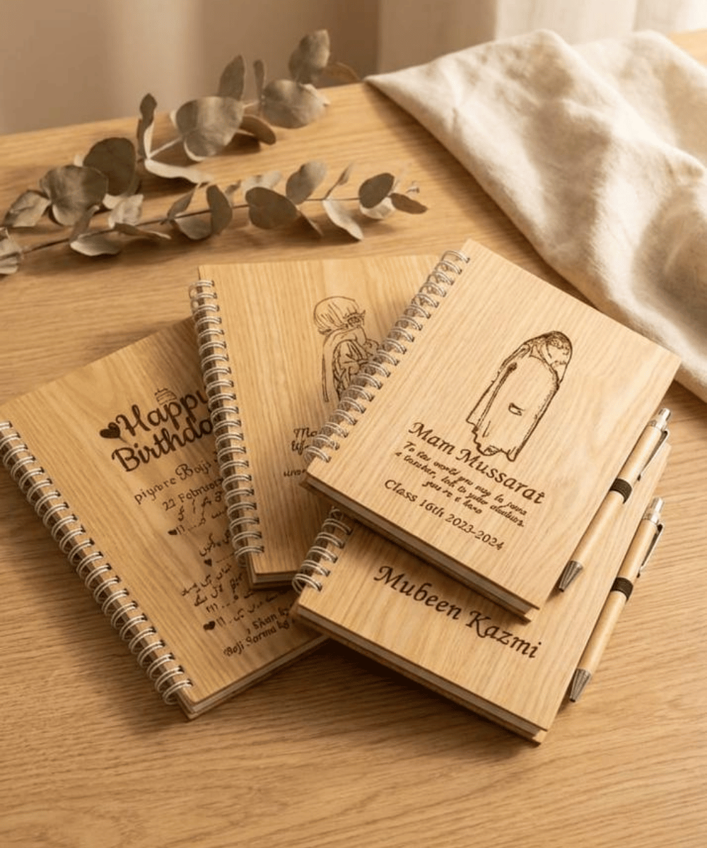 Custom Engraved Wooden Notebooks
