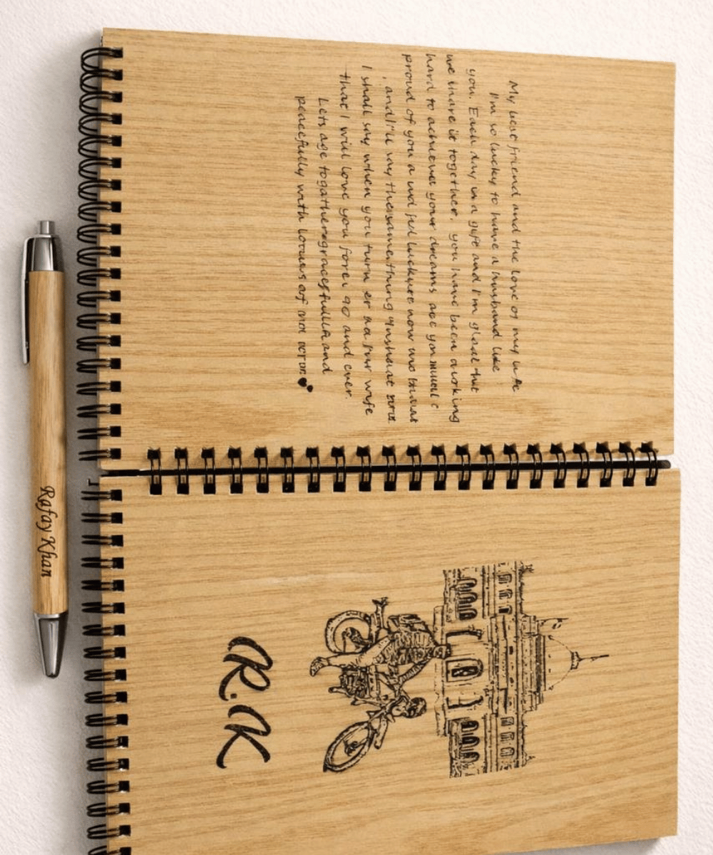 Personalized Couple Gift Notebook – Custom Love Story Engraved