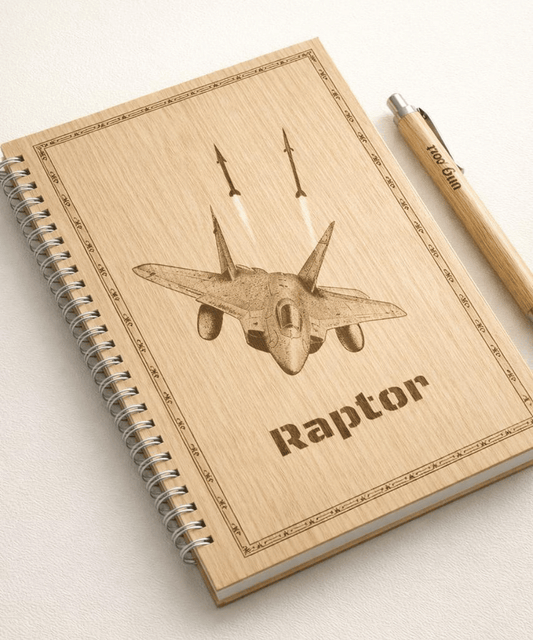 Personalized Aviation Wooden Notebook