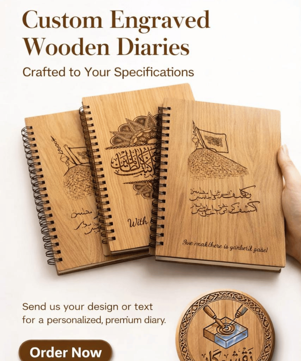 Custom Wooden Diary Set