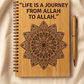 Custom Islamic Art Engraved Wooden Notebook