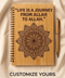 Custom Islamic Art Engraved Wooden Notebook